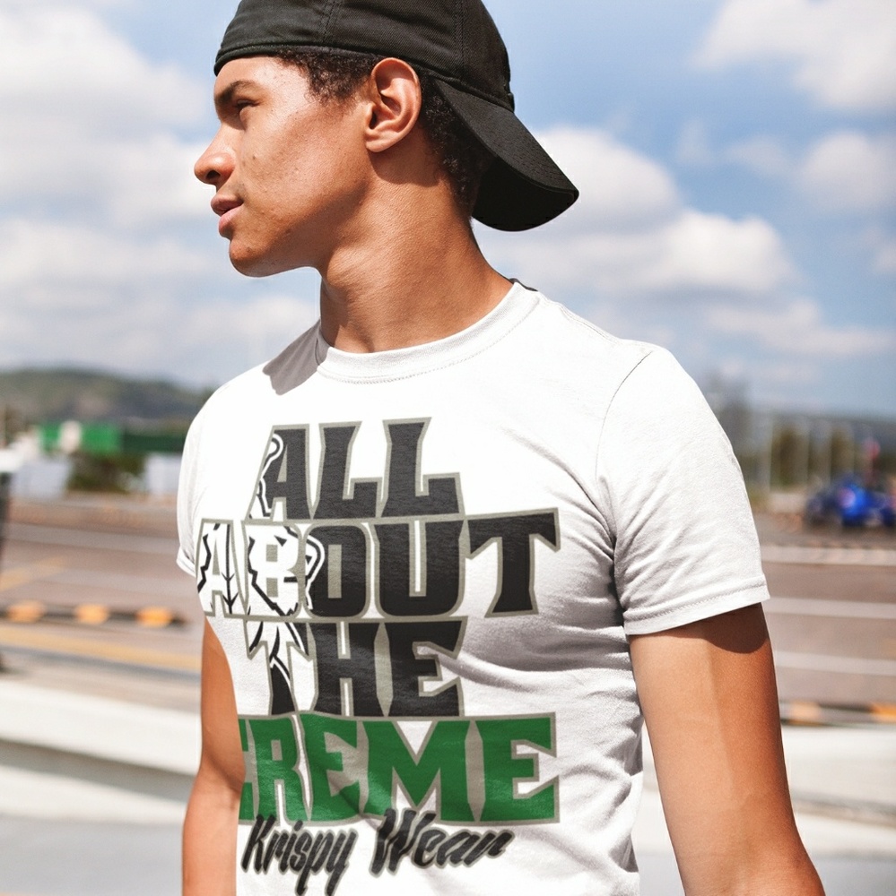 Krispy Wear "All About The Creme" white crewneck